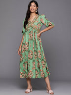 Ahalyaa Women's Traditional wear Lehnga Choli - Green