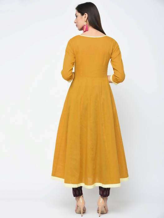 Aniyah Cotton Anarkali Mustard Kurta (AN-111K)