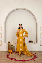 Joban Fashion Mustard Yellow Tie & Dye Cotton Suit Set - Distacart