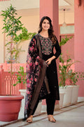 Hand Embroidered Kurta With Pant & Dupatta Premium Luxury, Multicolor - Hiral Fashion - Distacart