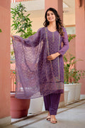 Hand Embroidered & Lace Detailed Kurta With Pant & Dupatta Premium Luxury, Multicolor - Hiral Fashion - Distacart