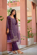 Hand Embroidered & Lace Detailed Kurta With Pant & Dupatta Premium Luxury, Multicolor - Hiral Fashion - Distacart