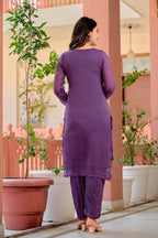 Hand Embroidered & Lace Detailed Kurta With Pant & Dupatta Premium Luxury, Multicolor - Hiral Fashion - Distacart