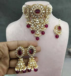 Jewel City Kundan Pearl Bridal Choker Set Traditional Gold-Plated Indian Jewelry Handcrafted Necklace, Earrings & Maang Tikka