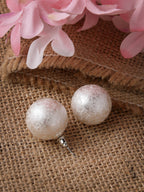 NVR Women's White Color Moon Stud Earrings - Distacart