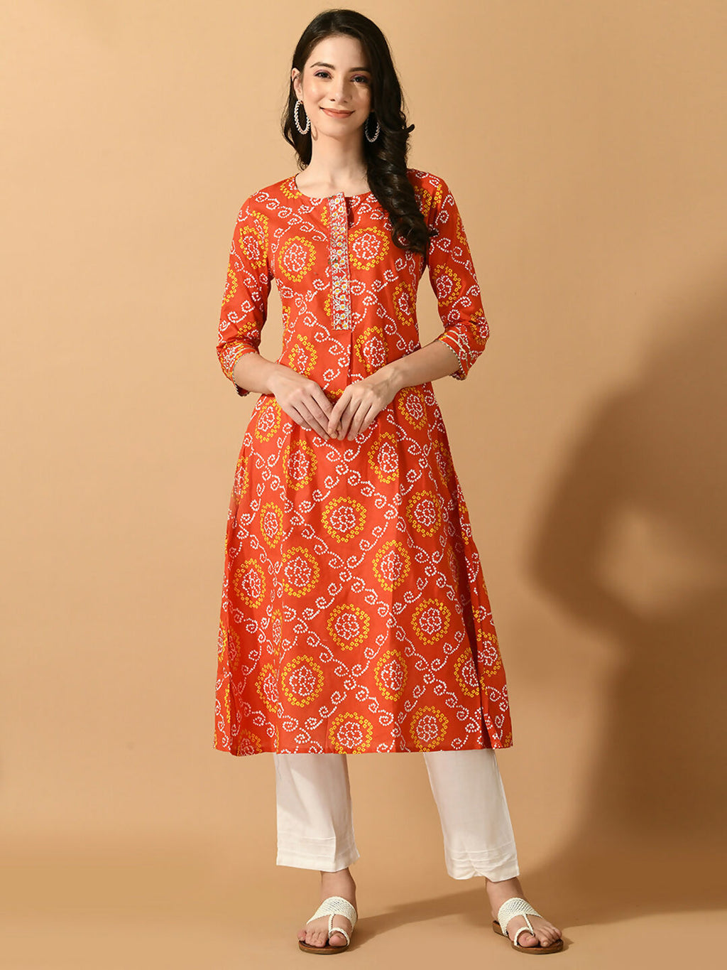Myshka Women's Multi Flared Printed Festive Kurta