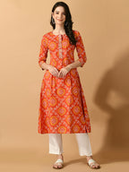 Myshka Women's Multi Flared Printed Festive Kurta
