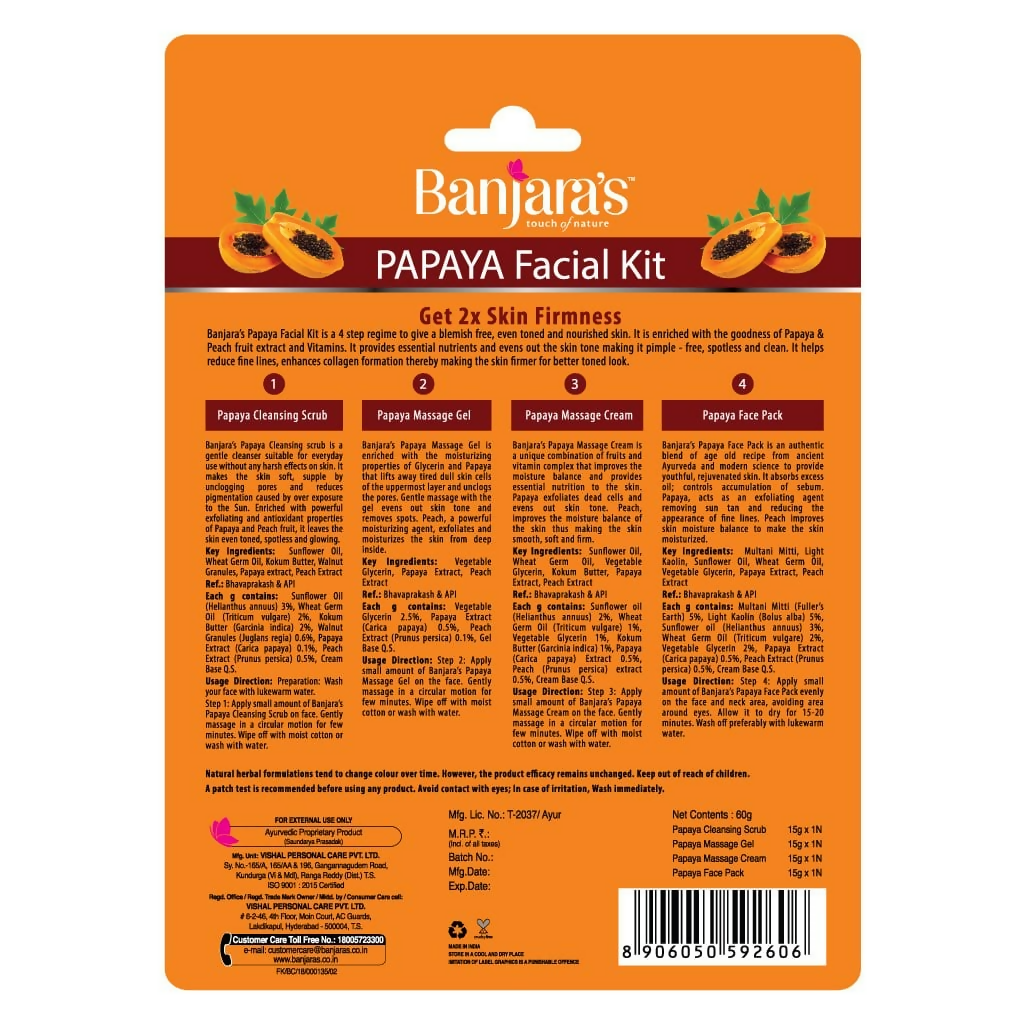 Banjara's Papaya Facial kit (Blister Pack)