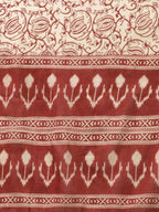 Yufta Maroon & Beige Ethnic Motifs Screen Print Cotton Straight Kurta Palazzo & Dupatta