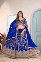 Lehenga Mart Designer Bollywood Style Wedding Wear Lehenga Choli - Blue