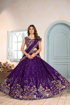 Lehenga Mart Designer Bollywood Style Wedding Wear Lehenga Choli - Purple