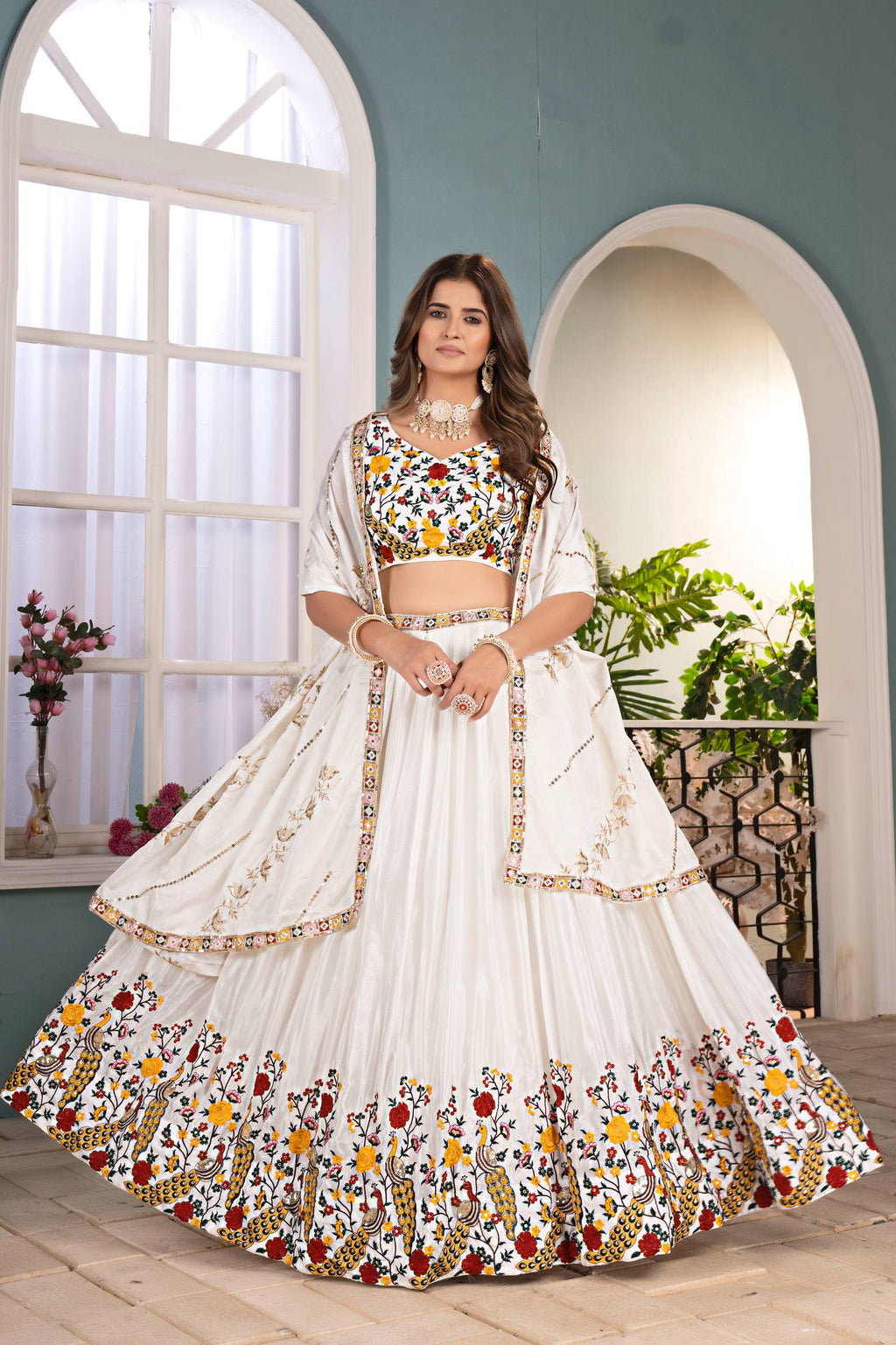 Lehenga Mart Designer Bollywood Style Wedding Wear Lehenga Choli - White