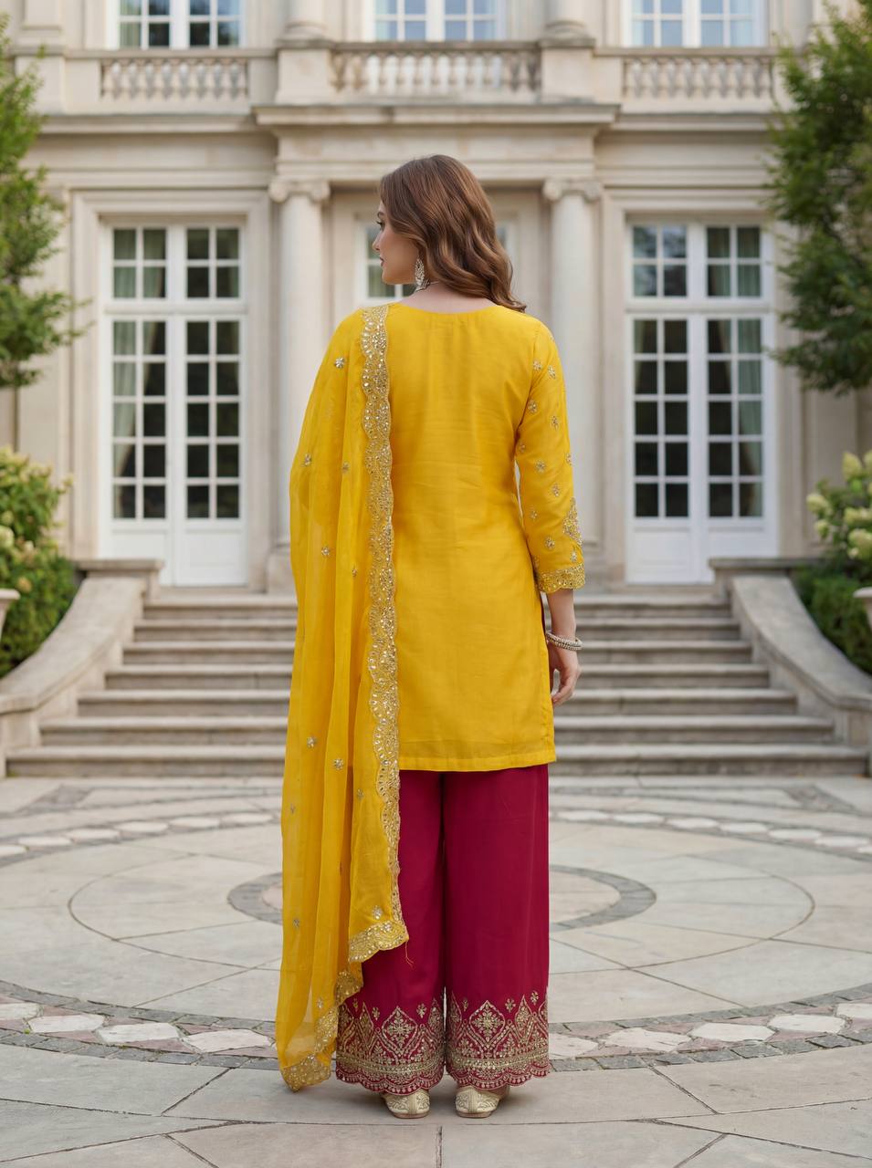 Lehenga Mart Designer Ready To Wear Salwar Suit Dupatta For Women-Yellow - Distacart