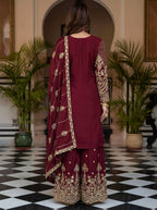 Lehenga Mart Designer Ready To Wear Salwar Suit Dupatta For Women-Maroon - Distacart