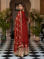 Lehenga Mart Designer Ready To Wear Salwar Suit Dupatta For Women-Red - Distacart