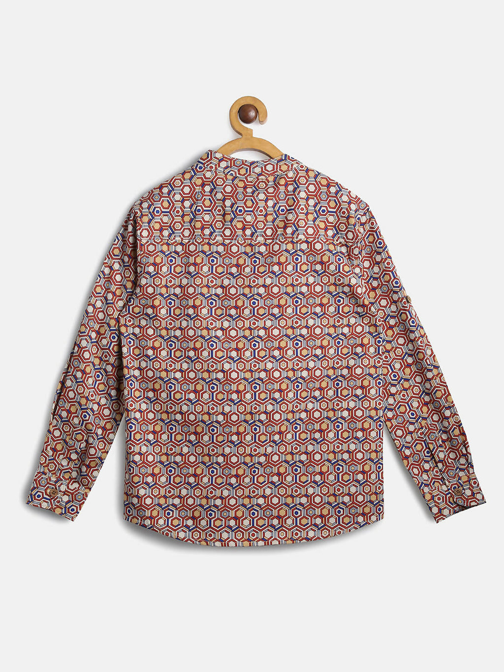 Manet Ethnic Full Sleeves Printed Shirt - Brown