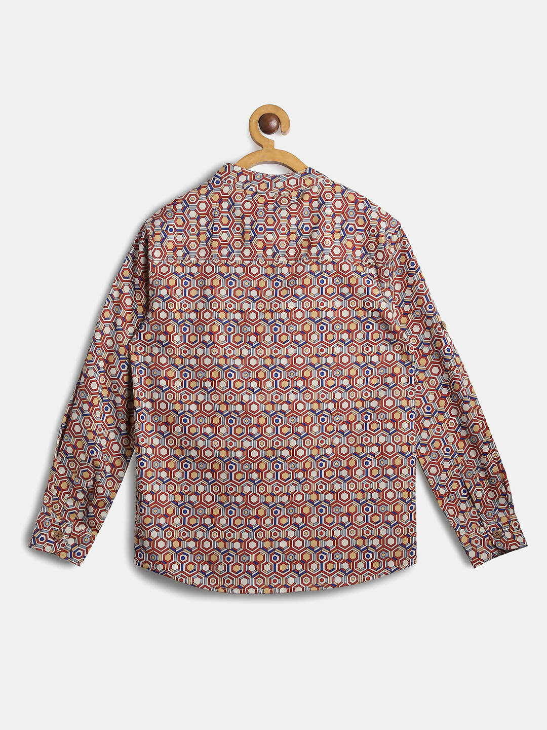 Manet Ethnic Full Sleeves Printed Shirt - Brown