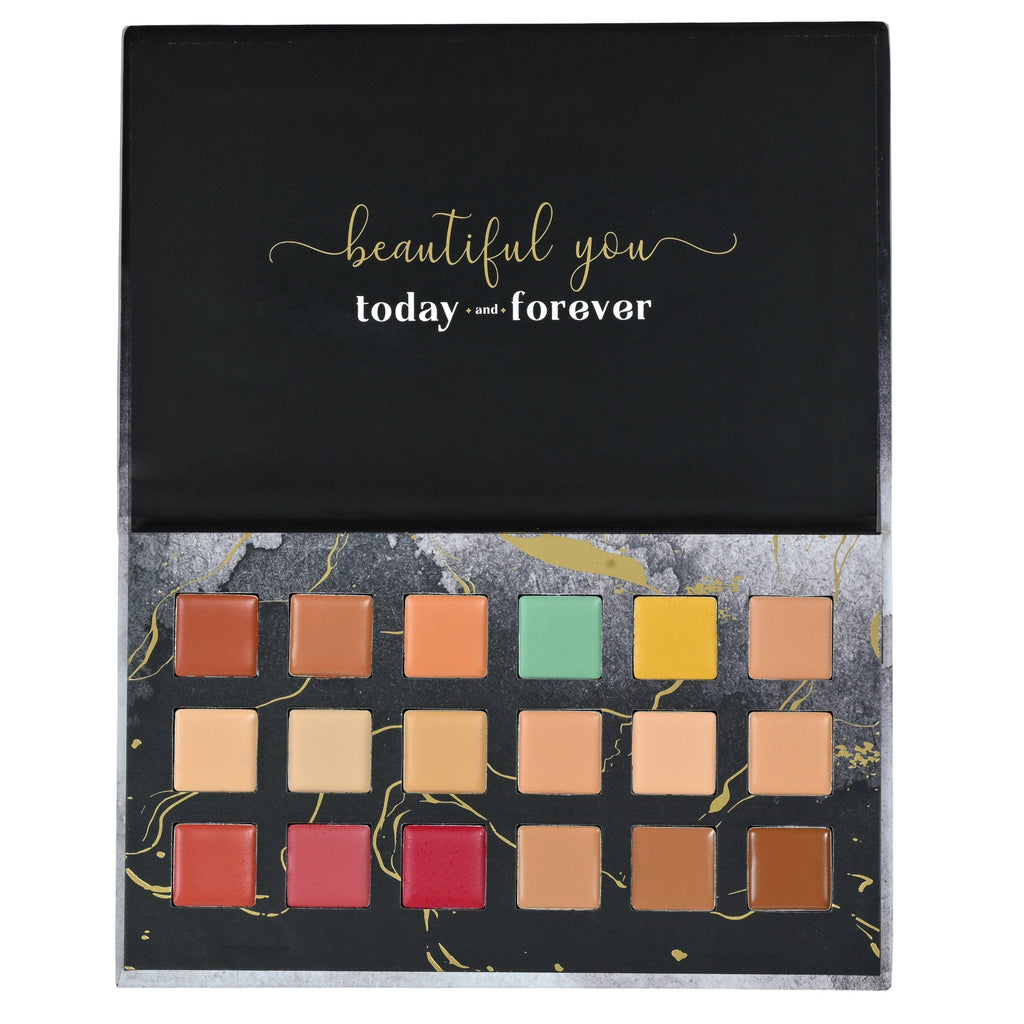 Aflairza One for All Palette, 4-in-1 Foundation, Concealer, Blush & Contour, All-in-One Face Palette for Effortless Beauty 56g