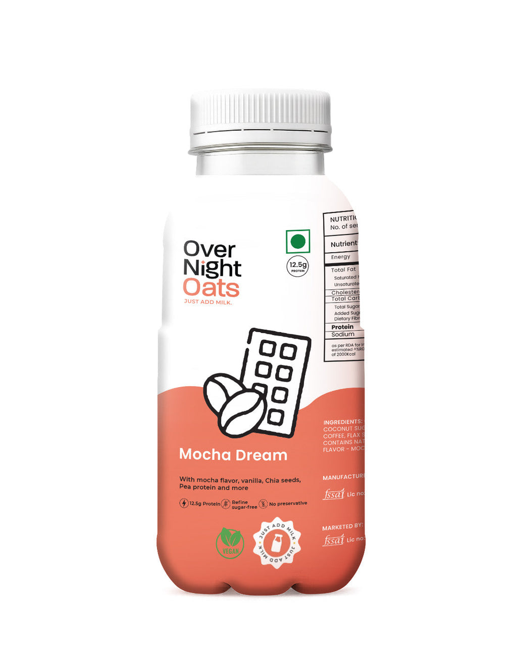 OverNightOats Vegan Mocha Dream Oatmeal - Distacart