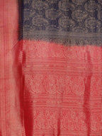 Kalamandir Ethnic Motifs Dark Blue Silk Blend Saree