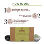 Samisha Organic French Green Clay & Charcoal Deep Cleansing Bath Bar
