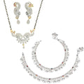 AanyaCentric Gold-plated Mangalsutra Pendant Earring Set & Silver Plated Anklet - Distacart