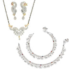 AanyaCentric Gold-plated Mangalsutra Pendant Earring Set & Silver Plated Anklet - Distacart