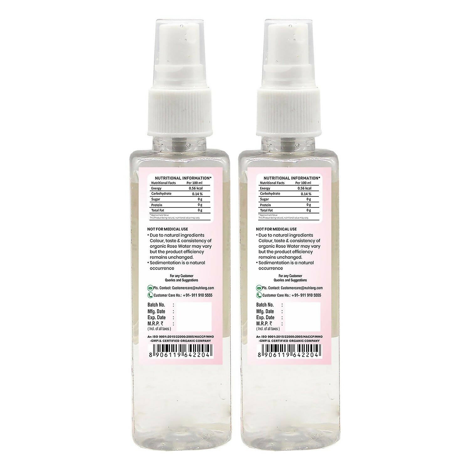 Nutriorg Certified Organic Rose Water