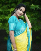 DEIANA'S Beautiful Designer Golden zari Soft Lichi Silk Saree - Yellow