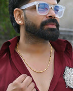 VOJ Gold-Polished Pipe Chain For Men