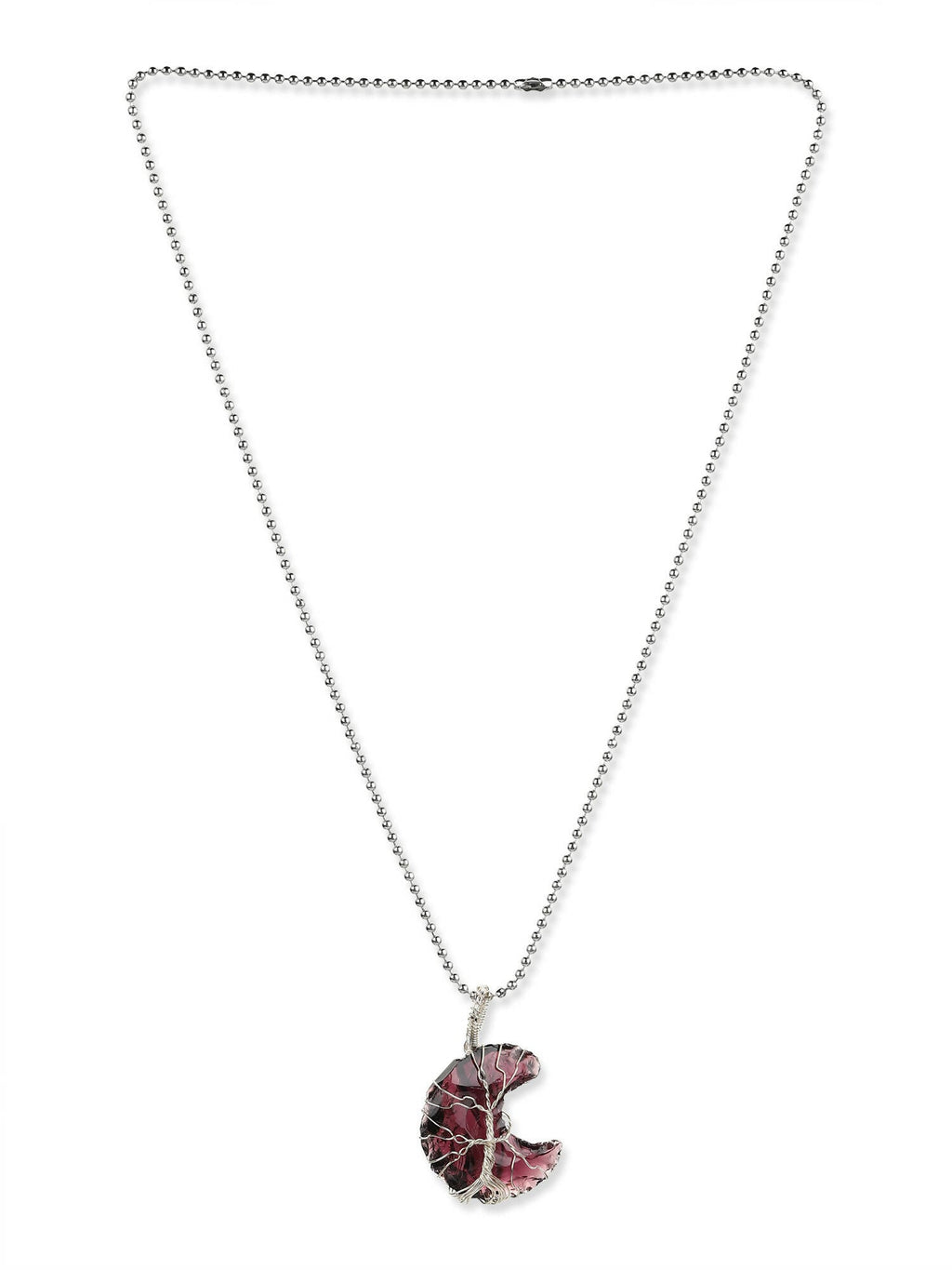Women's Silver-Toned Purple Silver-Plated Handcrafted Chain - Ruby Raang - Distacart