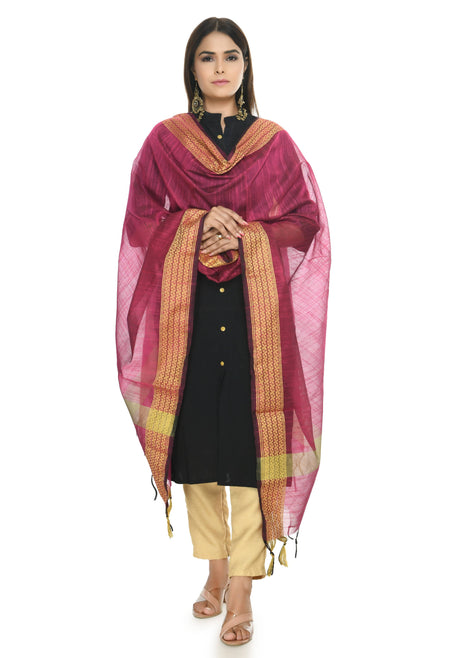 Mominos Fashion Moeza Handloom Cotton Pink Dupatta
