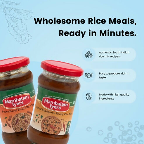 Mambalam Iyers Puliyodharai & Vathal Kuzhambu Ready Rice Mix Combo