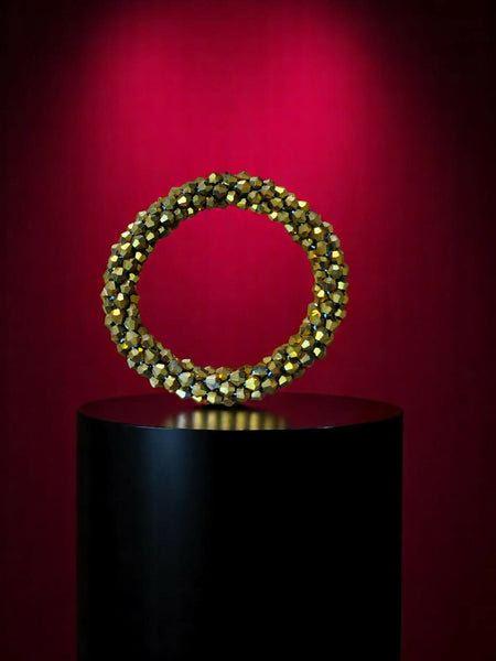 Inhanns Unisex Crystal Bloom – Adjustable Crystal Bead Bracelets - Golden