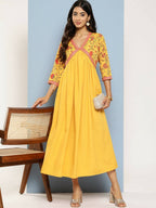 Ahalyaa Women's Traditional wear Ethnic Dress - Mustard - Distacart