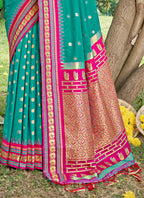 Shree Shyam Fashion Sea Green Soft Silk Saree - Distacart