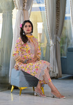 Floral Printed & Embroidered Kurta With Pant & Dupatta Luxury, Multicolor - Hiral Fashion - Distacart