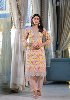 Floral Printed & Embroidered Kurta With Pant & Dupatta Luxury, Multicolor - Hiral Fashion - Distacart