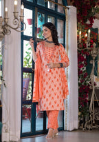 Lace Embroidered & Printed Kurta With Pant & Dupatta, Multicolor - Hiral Fashion - Distacart