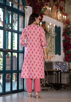 Lace Embroidered & Printed Kurta With Pant & Dupatta, Multicolor - Hiral Fashion