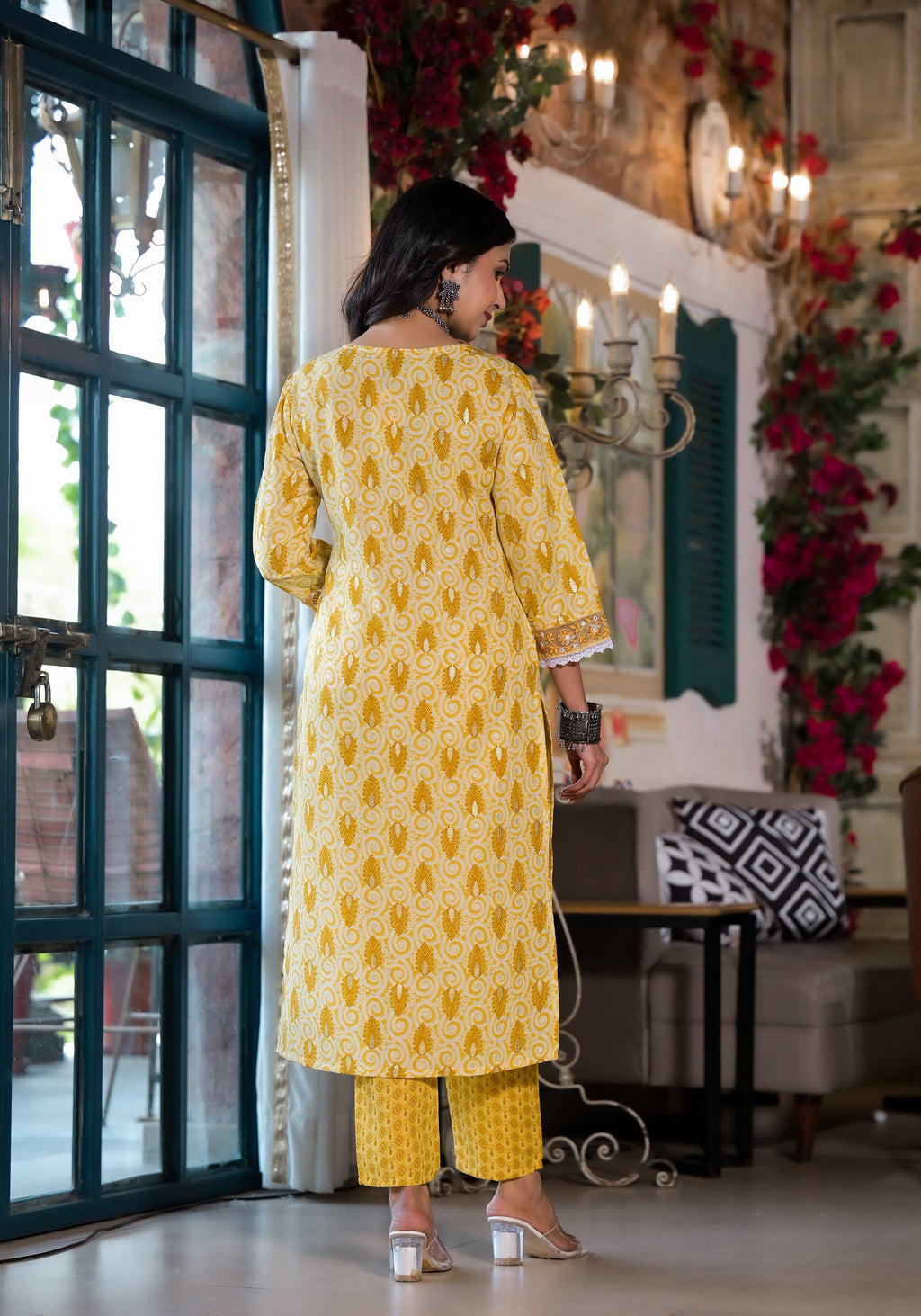 Lace Embroidered & Printed Kurta With Pant & Dupatta, Multicolor - Hiral Fashion