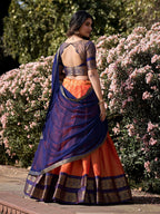 Evanik Women South-Style Kanchipuram Silk Stitched Lehenga With Unstitched Blouse & Dupatta - Distacart