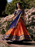 Evanik Women South-Style Kanchipuram Silk Stitched Lehenga With Unstitched Blouse & Dupatta - Distacart