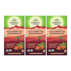 Organic India Tulsi Green Tea, Pomegranate, 25 Tea Bags - Distacart
