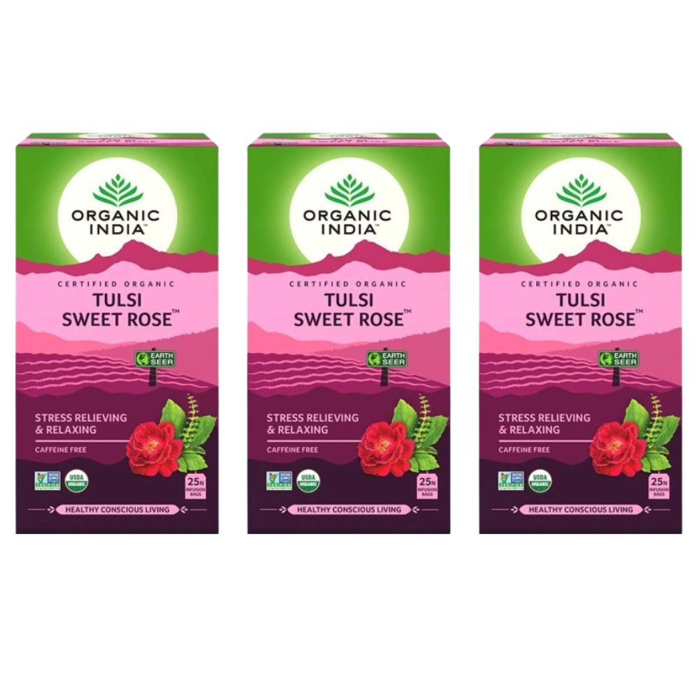 Organic India Tulsi Sweet Rose 25 Tea Bags - Distacart
