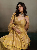 Shree Shyam Fashion Beige Tissue Silk Saree - Distacart