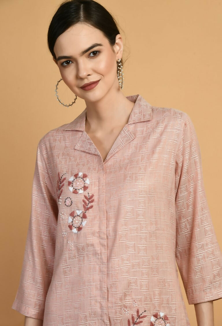 Joban Fashion Peach Cotton Kurta Set