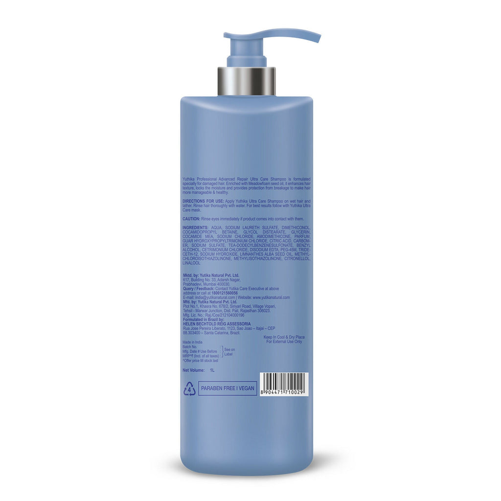 Yuthika Professional Ultra Care Shampoo For Women & Men With Meadfoam Seed Oil