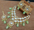 Joban Fashion C.Green kundan work Necklace Set