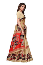 Vamika Kalamkari With Jhalar Khadi Silk Saree in Chiku Color